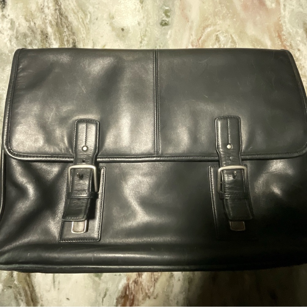 Coach Black Leather Men's Briefcase F06455 Thompson Laptop 2010 bag